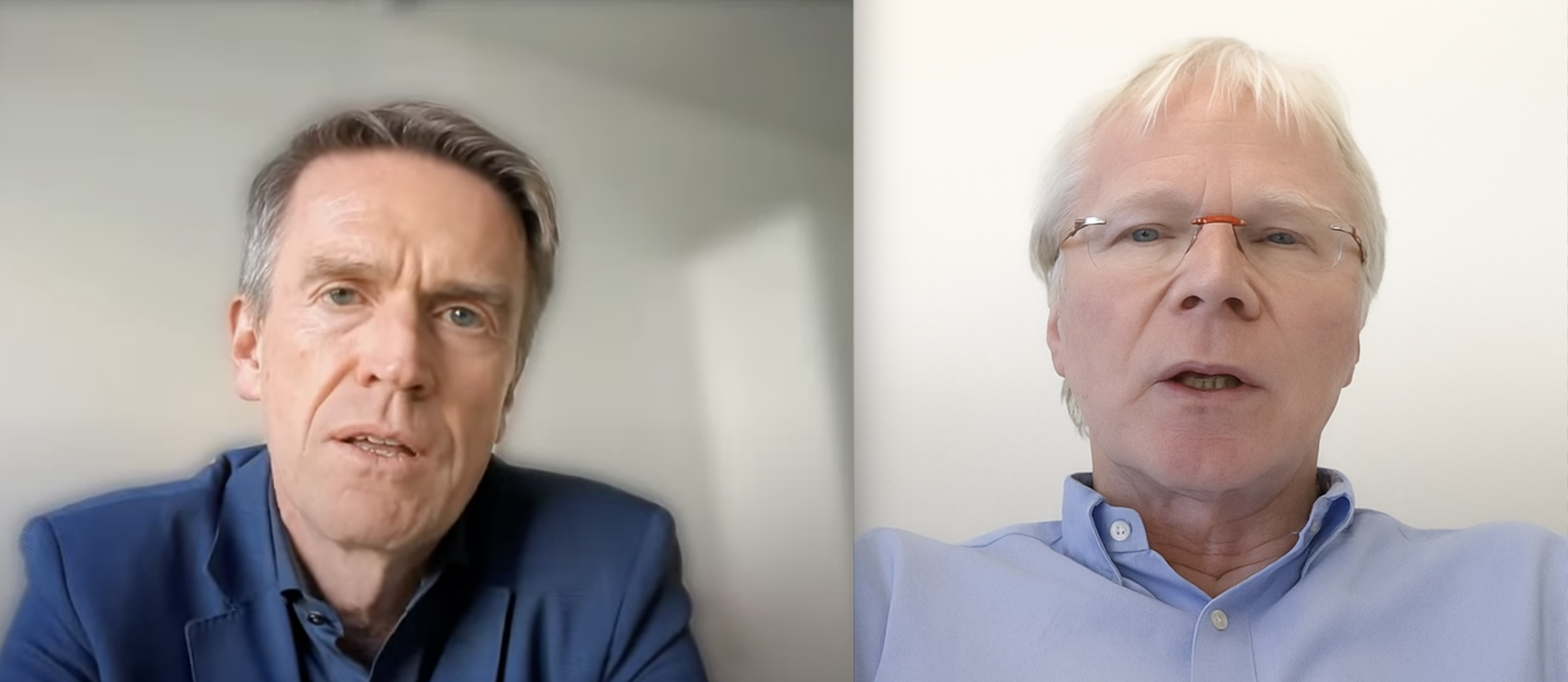 Online-Screenshots der Köpfe von Wolfgang Wick (links) und Ferdi Schüth (rechts), Montage..