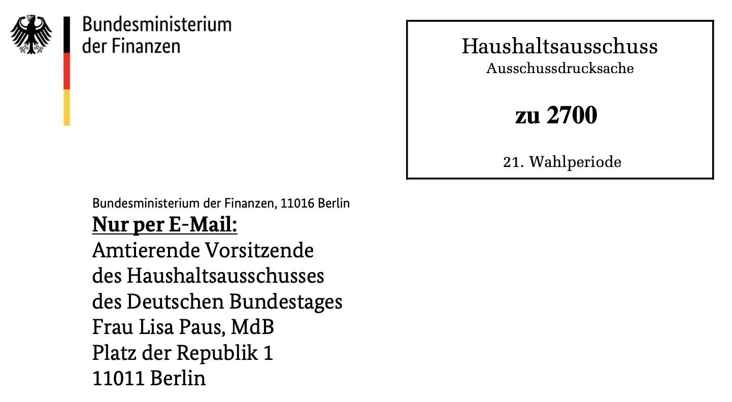 Screenshot Anschreiben Haushaltsausschuss