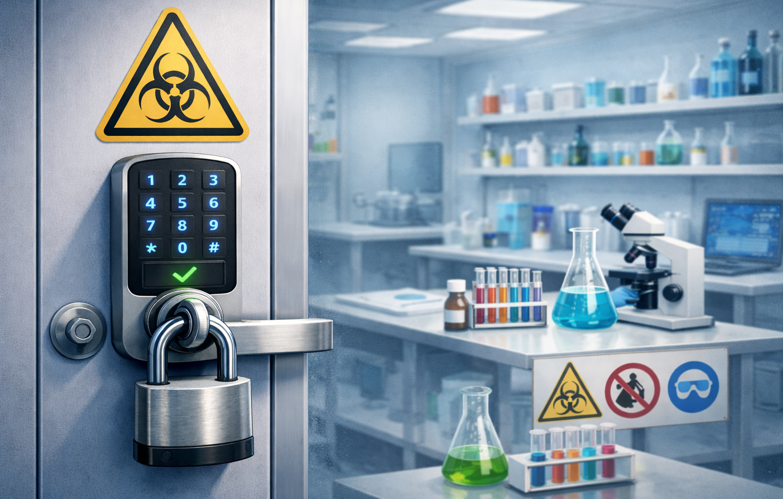 Labor mit Vorhängeschloss