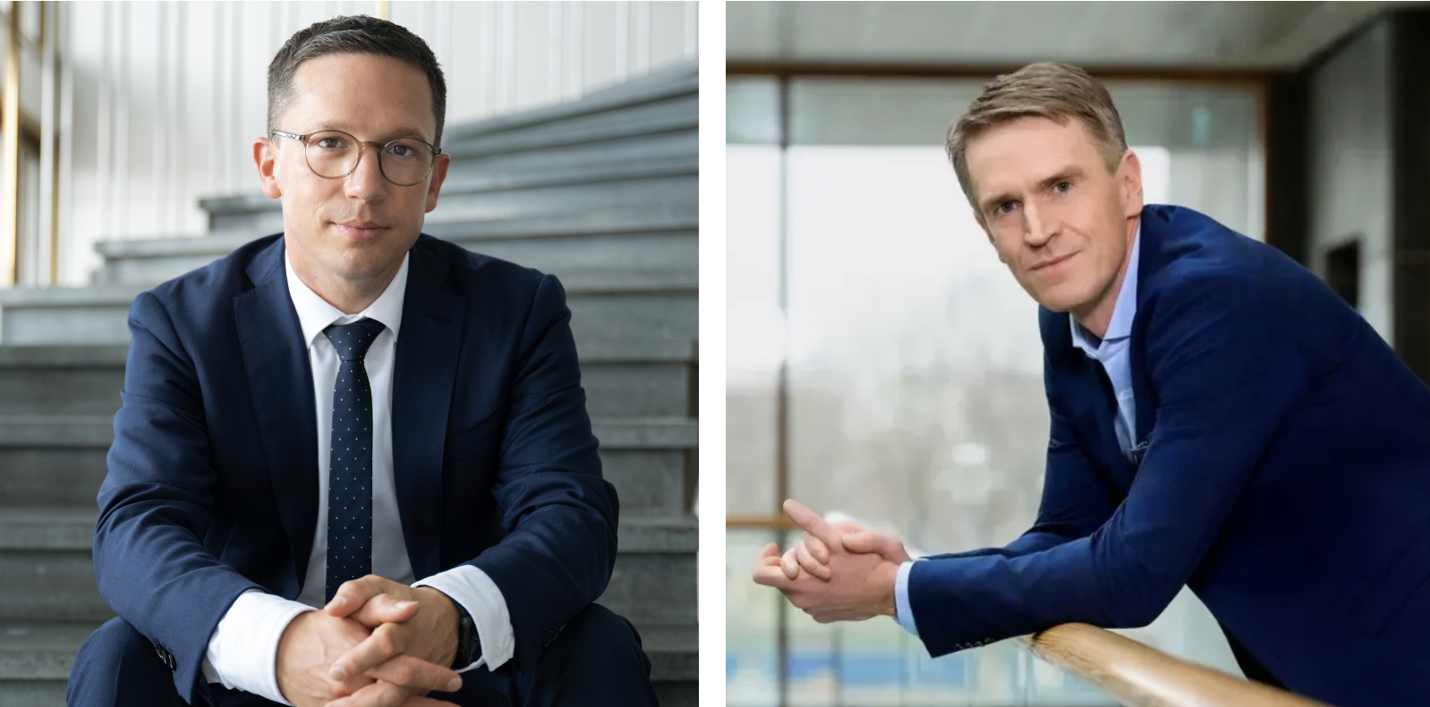 Collage aus Portraitfotos von Falko Mohrs und Wolfgang Wick.