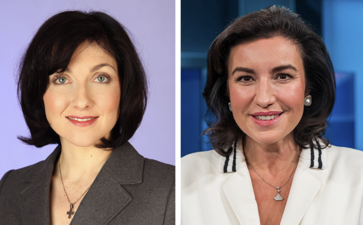 Kollage aus Portraitfotos von Katherina Reiche und Dorothee Baer.