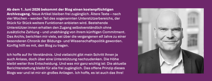 Infotext zur Einfuehrung des Archivzugangs und Portraitfoto Jan-Martin Wiarda.