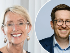 Collage aus Portraitfotos von Monika Landgraf und Sebastian Grote.