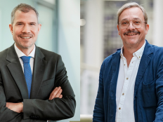 Collage aus Businessportraits von Stefan Stuiermer und Marcus Specht von der Fernuniversitaet Hagen.