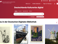 Screenshot der Startseite der Deutschen Digitalen Bibliothek. 