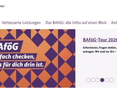 Screenshot von der BAföG-Informationsseite des BMFTR.