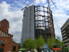 Gasometer und EUREF-Campus in Berlin-Schöneberg.