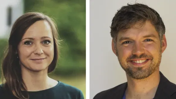 Collage aus Portraitfotos von Christina Wolff und Johannes Freudenreich.