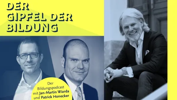 Collage aus Cover des Podcasts "Gipfel der Bildung" und Portraitfoto des Gastes Helmut Jungwirth.