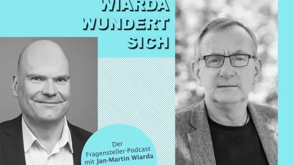 Collage aus dem Cover des Podcasts "Wiarda wundert sich" und Portraitfoto des Gasts Bernd Siggelkow.